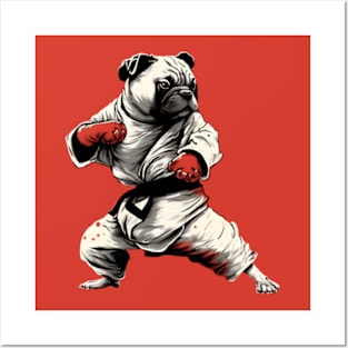 Pug dog knows karate Posters and Art